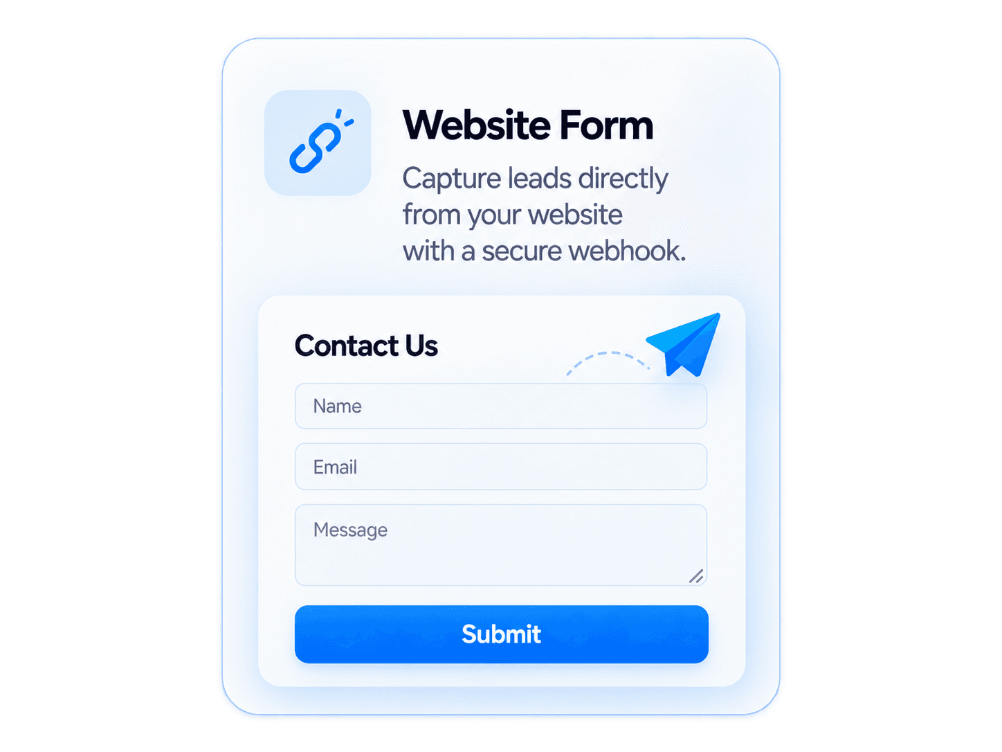 Website Form capture interface